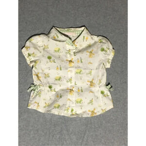 Baby Janie and Jack Shirt Size 0-6 Months Green Orange Farmer Pattern Windmill